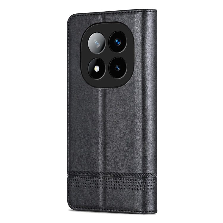 For Redmi Note 14 Pro 5G AZNS Magnetic Calf Texture Flip Leather Phone Case(Black)