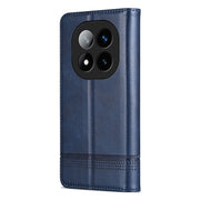 For Redmi Note 14 Pro 5G AZNS Magnetic Calf Texture Flip Leather Phone Case(Dark Blue)