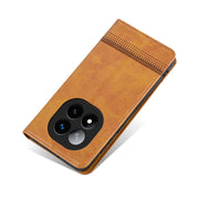 For Redmi Note 14 Pro 5G AZNS Magnetic Calf Texture Flip Leather Phone Case(Light Brown)
