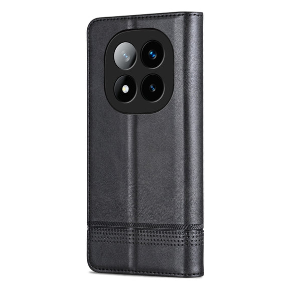For Redmi Note 14 Pro+ 5G AZNS Magnetic Calf Texture Flip Leather Phone Case(Black)