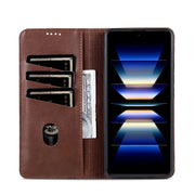For Redmi Note 14 Pro+ 5G AZNS Magnetic Calf Texture Flip Leather Phone Case(Dark Brown)