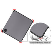 For Kobo Libra Colour 2024 Solid Color Deformation TPU Leather Smart Tablet Case(Grey)
