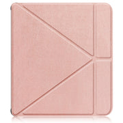 For Kobo Libra Colour 2024 Solid Color Deformation TPU Leather Smart Tablet Case(Rose Gold)