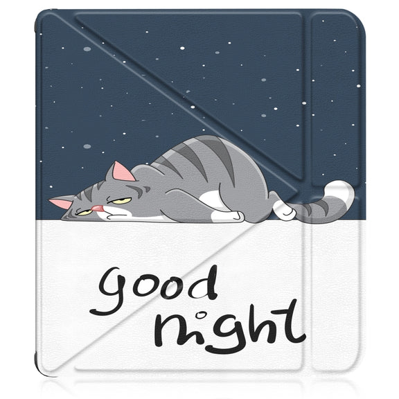 For Kobo Libra Colour 2024 Solid Color Deformation TPU Leather Smart Tablet Case(Lazy Cat)