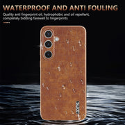 For Samsung Galaxy S25 5G AZNS Electroplated Frame Crocodile Texture Full Coverage Phone Case(Brown)
