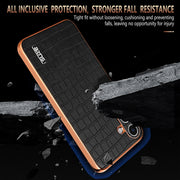 For Samsung Galaxy S25 5G AZNS Electroplated Frame Crocodile Texture Full Coverage Phone Case(Blue)