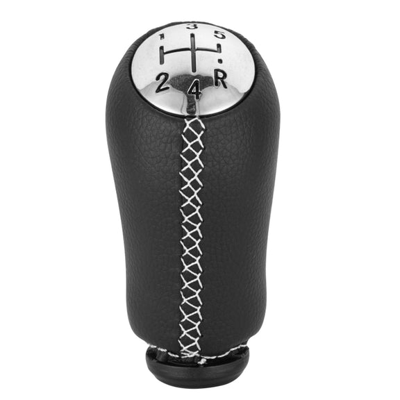 For Renault Clio III MK3 Car Gear Lever Knob Leather Gear Shift Knob(White)