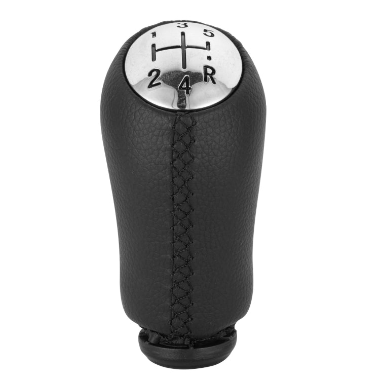 For Renault Clio III MK3 Car Gear Lever Knob Leather Gear Shift Knob(Black)