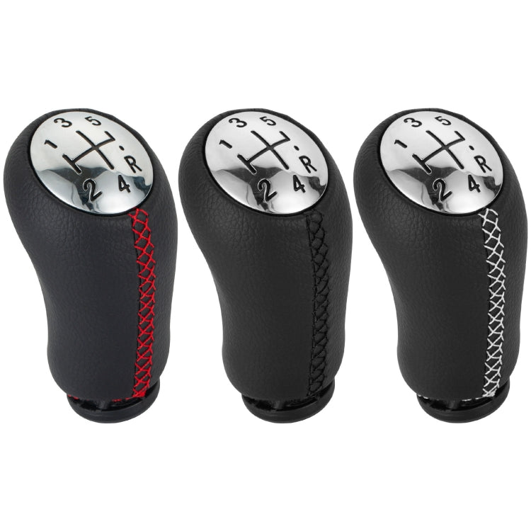 For Renault Clio III MK3 Car Gear Lever Knob Leather Gear Shift Knob(Black)