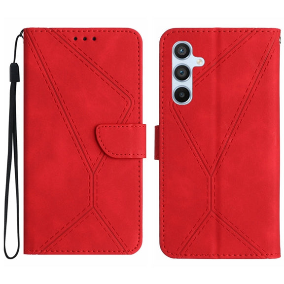 For Samsung Galaxy S25+ 5G Stitching Embossed Leather Phone Case(Red)