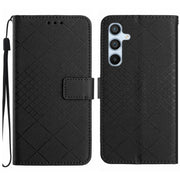 For Samsung Galaxy S25 5G Rhombic Grid Texture Leather Phone Case(Black)
