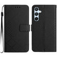For Samsung Galaxy S25+ 5G Rhombic Grid Texture Leather Phone Case(Black) - Galaxy S25+ 5G Cases by PMC Jewellery | Online Shopping South Africa | PMC Jewellery | Buy Now Pay Later Mobicred