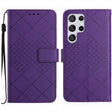 For Samsung Galaxy S25 Ultra 5G Rhombic Grid Texture Leather Phone Case(Purple) - Galaxy S25 Ultra 5G Cases by PMC Jewellery | Online Shopping South Africa | PMC Jewellery | Buy Now Pay Later Mobicred