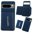 For Google Pixel 9 / 9 Pro Solid Color Metal Buckle Card Slots Bag Phone Case(Blue) - Google Cases by PMC TechLife | Online Shopping South Africa | PMC TechLife | Buy Now Pay Later Mobicred
