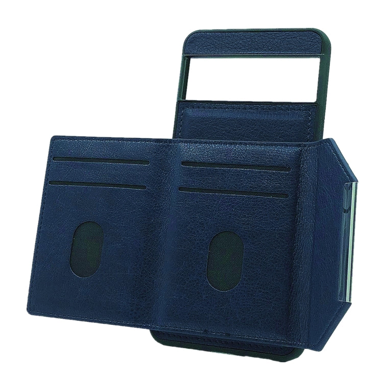 For Google Pixel 9 / 9 Pro Solid Color Metal Buckle Card Slots Bag Phone Case(Blue)