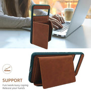 For Google Pixel 9 / 9 Pro Solid Color Metal Buckle Card Slots Bag Phone Case(Brown)