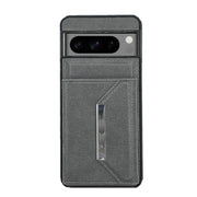 For Google Pixel 9 / 9 Pro Solid Color Metal Buckle Card Slots Bag Phone Case(Grey)