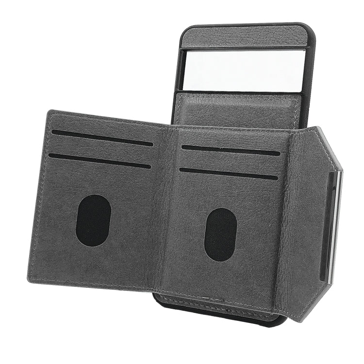 For Google Pixel 9 / 9 Pro Solid Color Metal Buckle Card Slots Bag Phone Case(Grey)