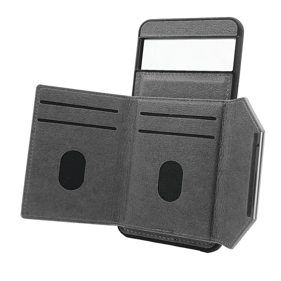 For Google Pixel 9 / 9 Pro Solid Color Metal Buckle Card Slots Bag Phone Case(Grey)
