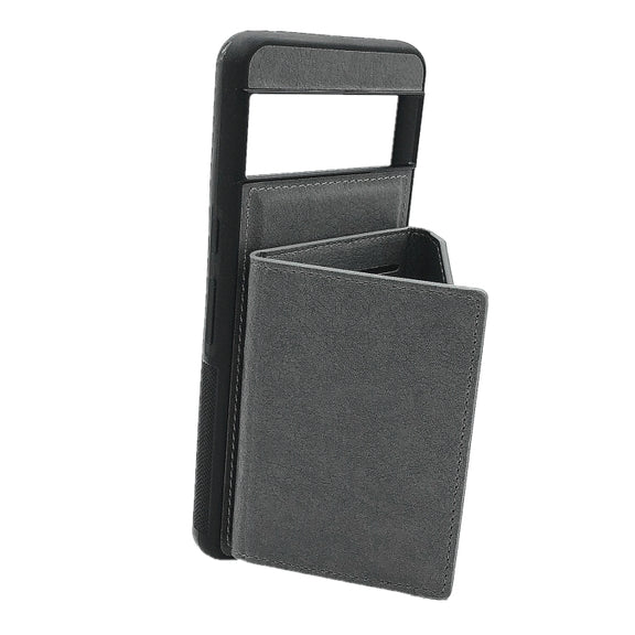 For Google Pixel 9 / 9 Pro Solid Color Metal Buckle Card Slots Bag Phone Case(Grey)