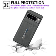 For Google Pixel 9 / 9 Pro Solid Color Metal Buckle Card Slots Bag Phone Case(Grey)