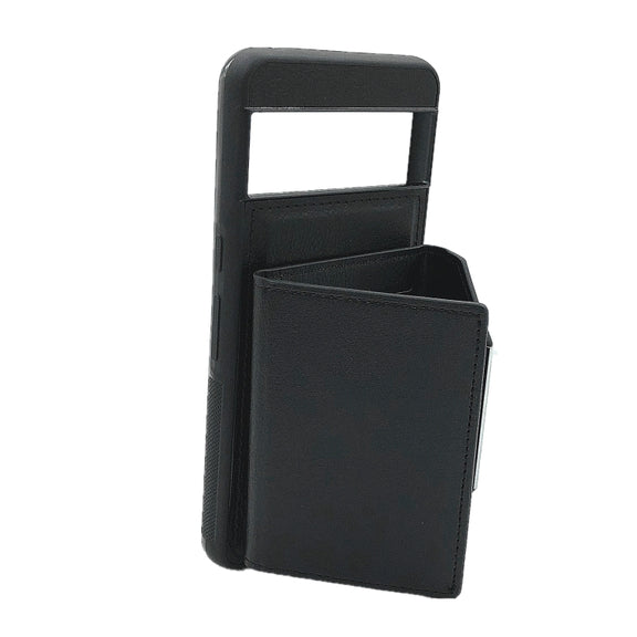For Google Pixel 9 / 9 Pro Solid Color Metal Buckle Card Slots Bag Phone Case(Black)