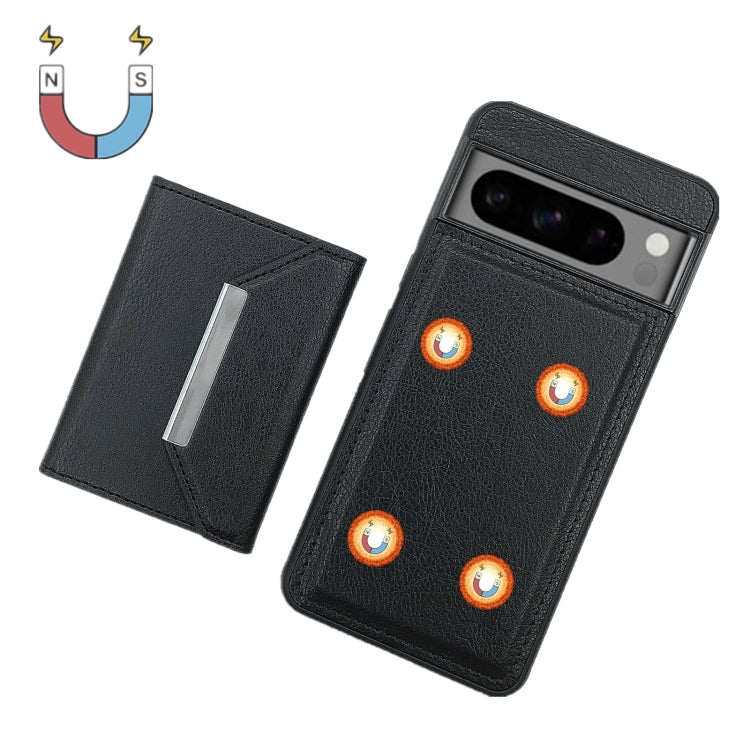 For Google Pixel 9 / 9 Pro Solid Color Metal Buckle Card Slots Bag Phone Case(Black)