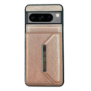 For Google Pixel 9 / 9 Pro Solid Color Metal Buckle Card Slots Bag Phone Case(Rose Gold)