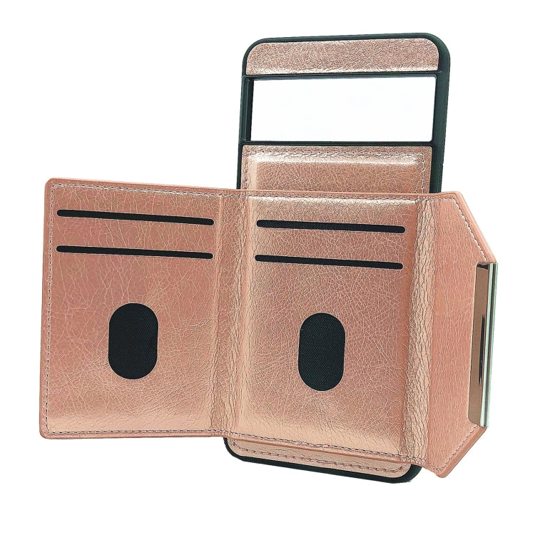 For Google Pixel 9 / 9 Pro Solid Color Metal Buckle Card Slots Bag Phone Case(Rose Gold)