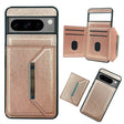 For Google Pixel 9 Pro XL Solid Color Metal Buckle Card Slots Bag Phone Case(Rose Gold) - Google Cases by PMC TechLife | Online Shopping South Africa | PMC TechLife | Buy Now Pay Later Mobicred