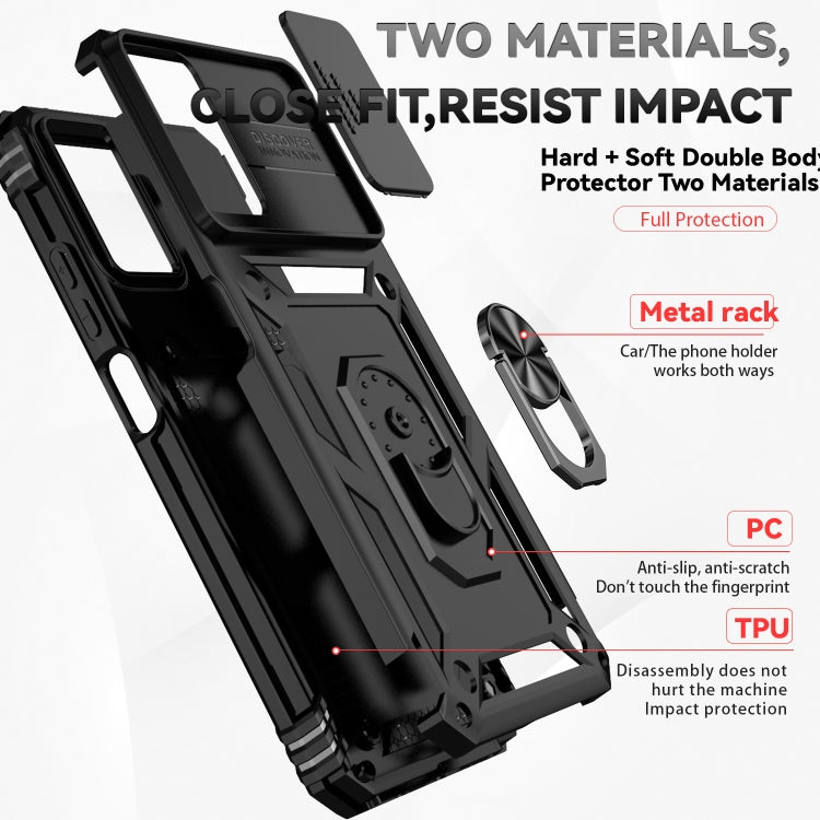 For Motorola Moto G Power 5G 2024 Sliding Camshield Holder Phone Case(Black)