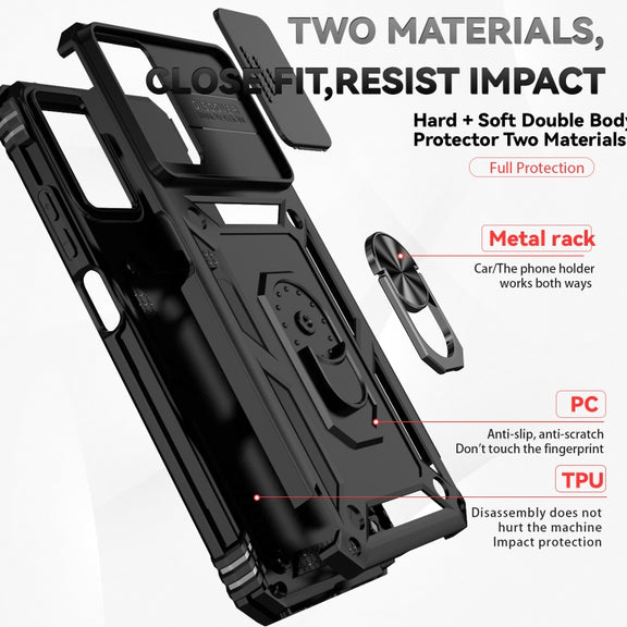 For Motorola Moto G Power 5G 2024 Sliding Camshield Holder Phone Case(Black)
