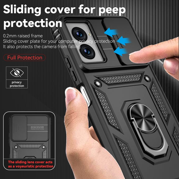 For Motorola Moto G Power 5G 2024 Sliding Camshield Holder Phone Case(Black)