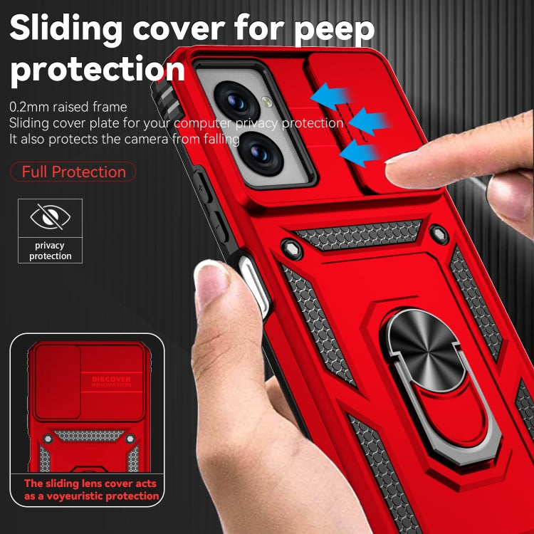 For Motorola Moto G Power 5G 2024 Sliding Camshield Holder Phone Case(Red)