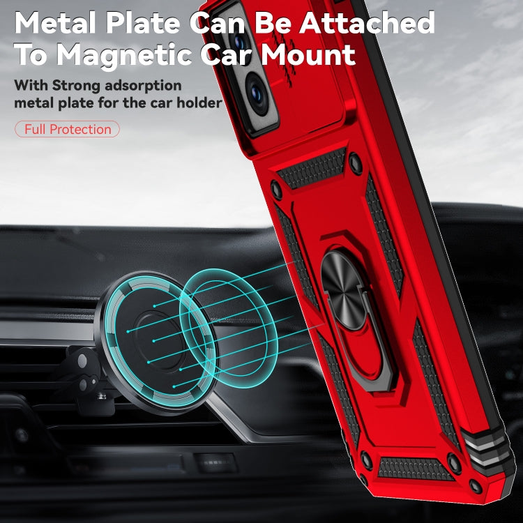 For Motorola Moto G Power 5G 2024 Sliding Camshield Holder Phone Case(Red)