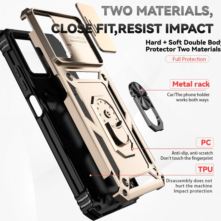 For Motorola Moto G Power 5G 2024 Sliding Camshield Holder Phone Case(Gold)