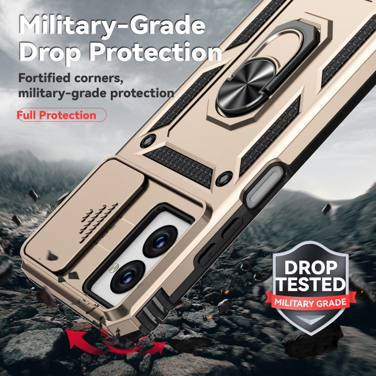 For Motorola Moto G Power 5G 2024 Sliding Camshield Holder Phone Case(Gold)