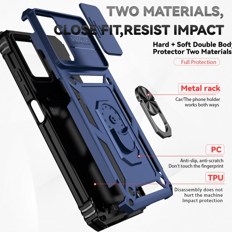 For Motorola Moto G Power 5G 2024 Sliding Camshield Holder Phone Case(Blue)