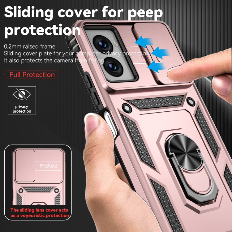 For Motorola Moto G Power 5G 2024 Sliding Camshield Holder Phone Case(Rose Gold)