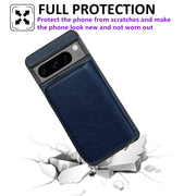 For Google Pixel 9 / 9 Pro Solid Color Zipper 11-Card Slots Bag Phone Case with Lanyard(Blue)