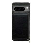For Google Pixel 9 / 9 Pro Solid Color Zipper 11-Card Slots Bag Phone Case with Lanyard(Black)