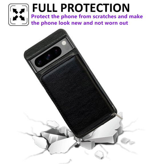 For Google Pixel 9 / 9 Pro Solid Color Zipper 11-Card Slots Bag Phone Case with Lanyard(Black)