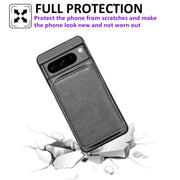 For Google Pixel 9 / 9 Pro Solid Color Zipper 11-Card Slots Bag Phone Case with Lanyard(Grey)