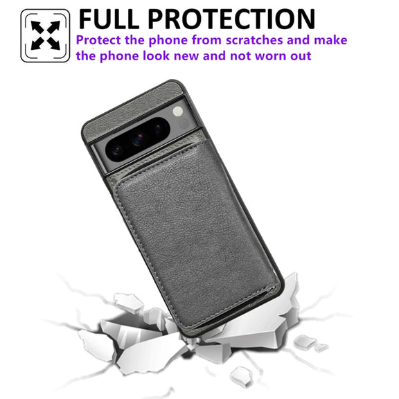 For Google Pixel 9 / 9 Pro Solid Color Zipper 11-Card Slots Bag Phone Case with Lanyard(Grey)