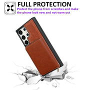 For Samsung Galaxy S24 Ultra 5G Solid Color Zipper 11-Card Slots Bag Phone Case with Lanyard(Brown)