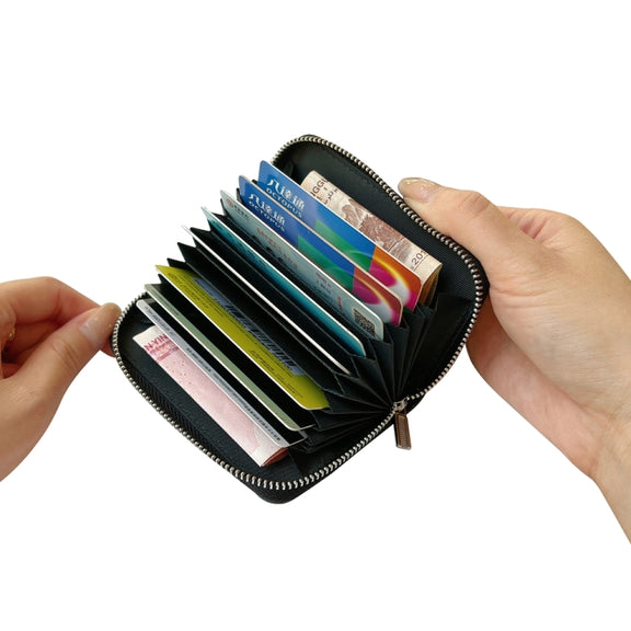 For iPhone 16 Pro Max Solid Color Zipper 11-Card Slots Bag Phone Case with Lanyard(Grey)