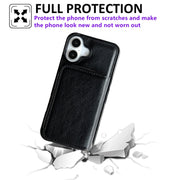 For iPhone 16 Solid Color Zipper 11-Card Slots Bag Phone Case with Lanyard(Black)
