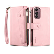 For Samsung Galaxy S25+ 5G ESEBLE Retro Frosted RFID Flip Leather Phone Case(Rose Gold)
