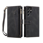 For Samsung Galaxy S25 Ultra 5G ESEBLE Retro Frosted RFID Flip Leather Phone Case(Black)