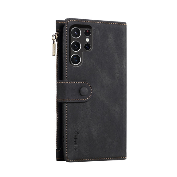 For Samsung Galaxy S25 Ultra 5G ESEBLE Retro Frosted RFID Flip Leather Phone Case(Black)
